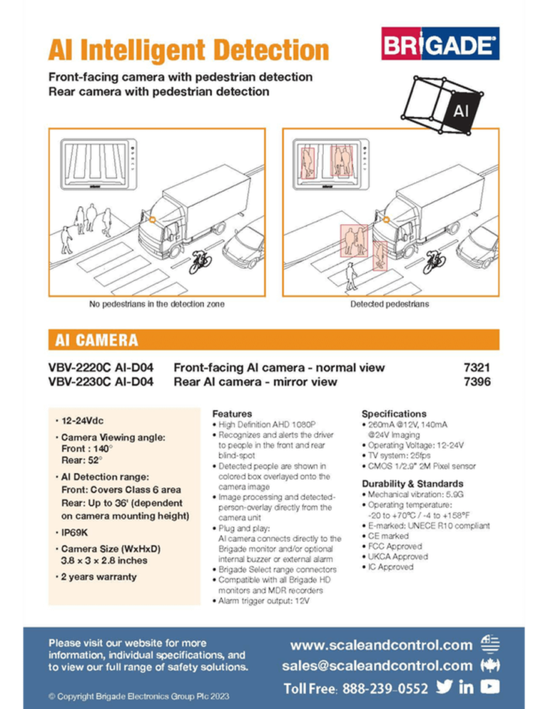 Ai intelligent blind spot detection camera - SCALE AND CONTROL INC